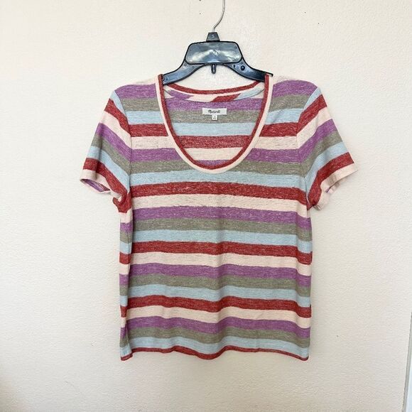 Madewell Multicolor Gavin Caterpillar Striped Tee Shirt - Picture 1 of 2